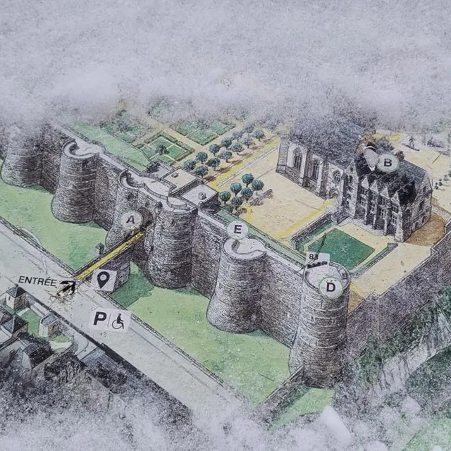 photo si le château d’angers a été épargné par la neige, ce n’était pas le cas de son plan, joliment décoré pour la journée de noël.  ©  ouest-france