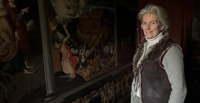 photo  la comtesse barbara de nicolaÿ dans le studiolo du château du lude, à l’est de la flèche (sarthe). cette pièce minuscule de 3 m² était utilisée par le chatelain comme un lieu de repos, de réflexion, d’isolement.  &copy;  ouest-france 