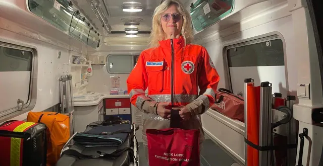 photo  marie-ange maire, directrice locale de l’urgence et des secours à la croix-rouge de la flèche, en novembre 2025.  &copy;  le maine libre – louis gohin 