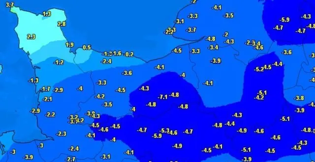 photo  les températures minimales enregistrées en normandie vendredi 26 décembre 2025.  &copy;  capture d’écran météociel.fr 