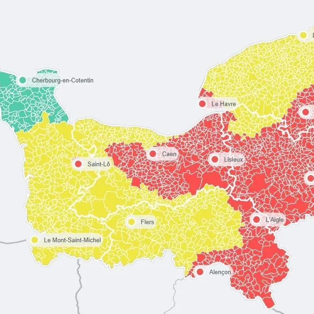 photo la qualité de l’air demeure dégradée à mauvaise dans une grande partie de la normandie ce dimanche, selon atmo normandie.  ©  capture d’écran : atmo normandie