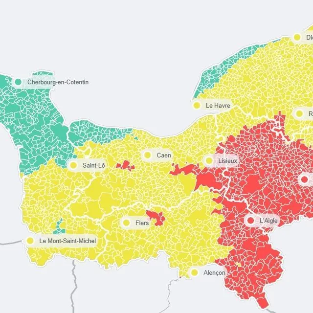 photo selon atmo normandie, la qualité de l’air devrait rester mauvaise à l’est du calvados, à l’est de l’orne et dans l’eure ce lundi.  ©  capture d’écran : atmo normandie