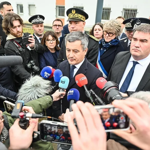 photo lundi 17 février 2025, le ministre de la justice gérald darmanin se déplace au centre pénitentiaire d’alençon-condé-sur-sarthe (orne). la prison devrait accueillir au cours des prochaines années les criminelles les plus dangereux incarcérés en france.  ©  mathis harpham / archives ouest-france