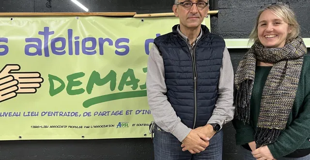 photo  gilles menant chargé du développement du tiers-lieu, et isabelle cochet représentante du ceas 72.  &copy;  le maine libre 