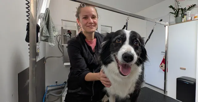 photo  marie gautier a ouvert son salon de toilettage pour chiens et chats à la mi-décembre 2025 à mayet (sarthe).  &copy;  ouest-france 