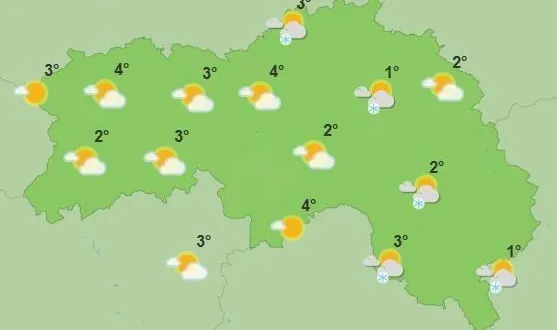photo  il a neigé cette nuit dans l’orne.  &copy;  capture d’écran : météo france 