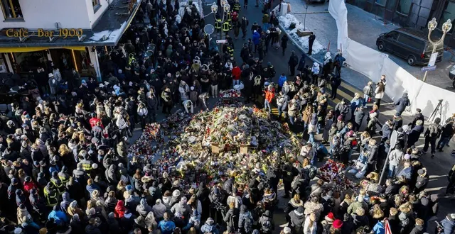 photo  une marche silencieuse a réuni un millier de personnes ce dimanche 4 janvier 2026, à crans-montana en suisse. ?  &copy;  epa/jean-christophe bott/maxppp 