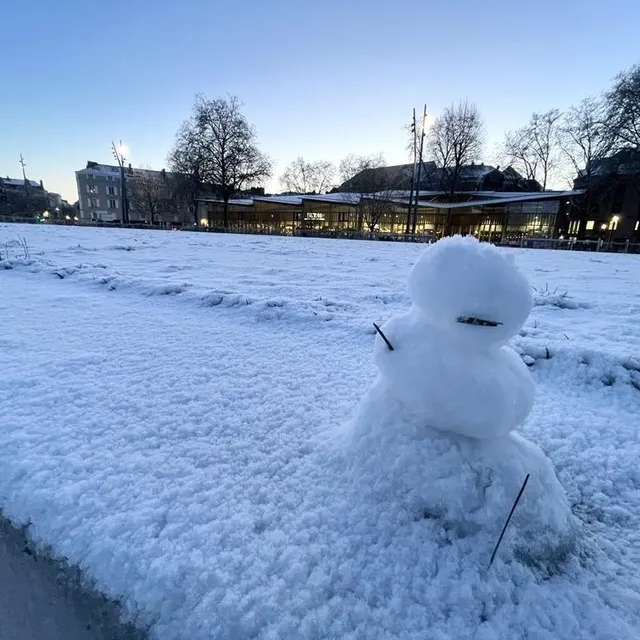 photo à angers, 2 cm de neige recouvrent l’esplanade cœur de maine, rouverte depuis lundi après une fermeture hivernale.  ©  co - anthony pasco