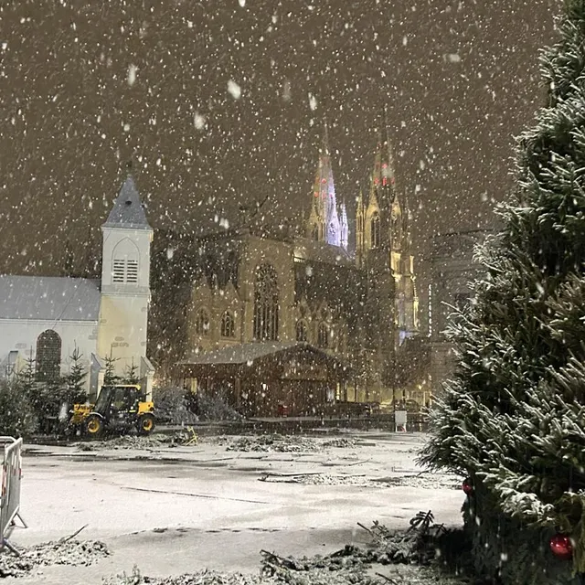 photo la neige à cholet durant la soirée du 5 janvier.  ©  ouest-france