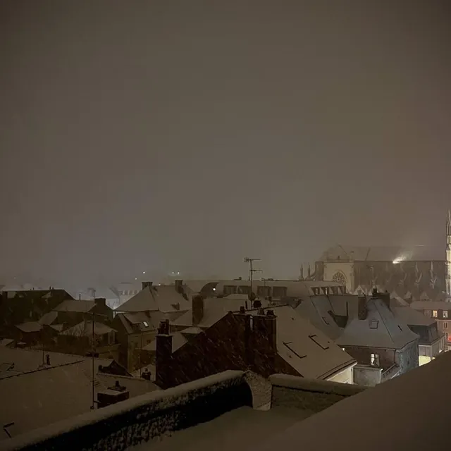 photo les toits enneigés à cholet.  ©  eric raizer