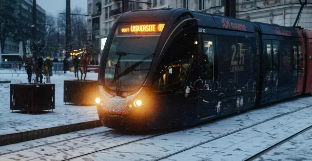 photo  ce mercredi 7 janvier 2026, le réseau de transport en commun de le mans métropole est toujours perturbé en raison d’un nouvel épisode neigeux.  &copy;  archives ouest-france 