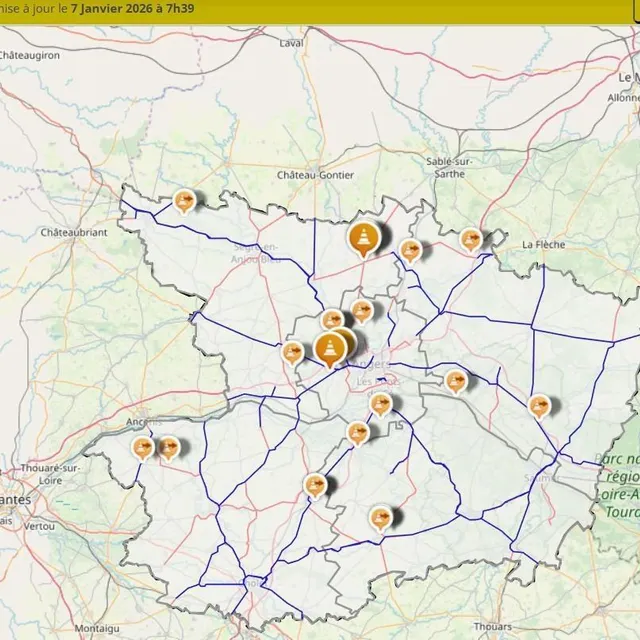 photo les principaux axes de maine-et-loire ont été salés ce mercredi matin, indique le conseil départemental sur le site inforoutes49.  ©  capture d’ecran inforoutes49
