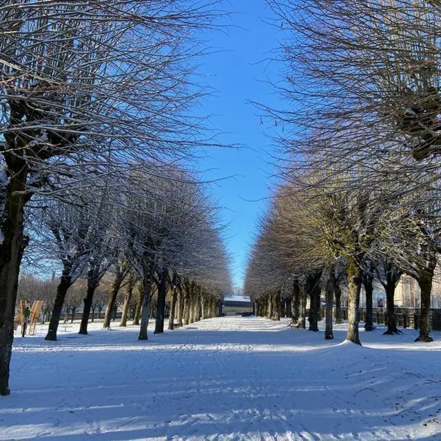 photo le cours des fontaines de sées, sous la neige le 6 janvier 2026.  ©  ouest-france