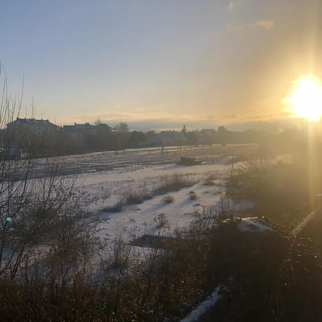 photo à flers, le lever de soleil a eu lieu sur un paysage tout blanc.  ©  ouest-france