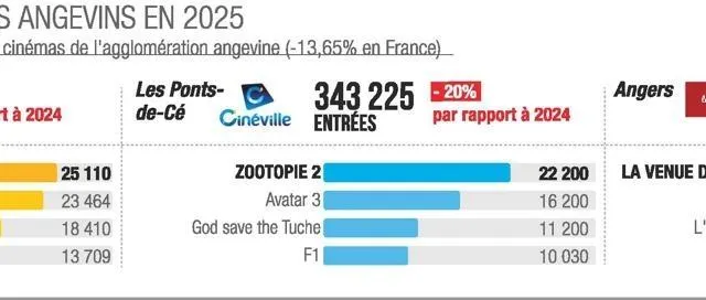 photo fréquentation des cinémas angevins en 2025.  ©  co