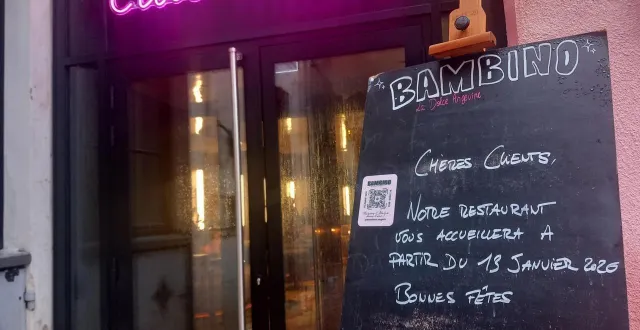 photo  le restaurant bambino, fermé temporairement à angers, rouvrira le 13 janvier 2026.  &copy;  ouest-france 