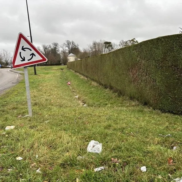 photo des déchets sont épars tout autour du point d’apport collectif sur des centaines de mètres.  ©  ouest-france
