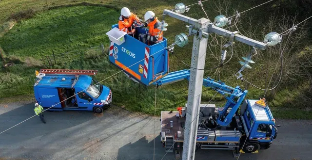 photo  après le passage de la tempête goretti, les équipes d’enedis sont pleinement mobilisées. photo d’illustration.  &copy;  franck dubray/ouest france 