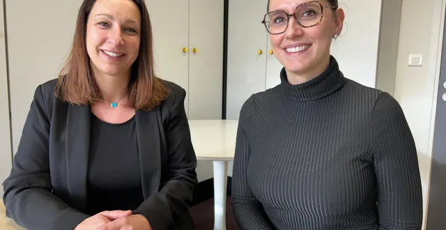 photo  andréa moreau (à droite) et rachel boisard ont créé leur cabinet le 8 décembre 2025 à cogito. une double reconversion professionnelle dans l’assurance pour elles qui travaillaient jusqu’alors dans le secteur bancaire.  &copy;  le maine libre 