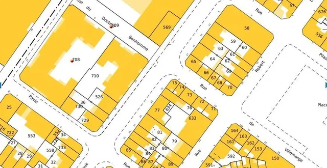 photo  exemple de visualisation du plan cadastral à angers via le site www.cadastre.gouv.fr.  &copy;  cadastre 
