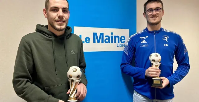 photo  quentin guillard (bouloire) et emeric navinel (moncé), avec leur trophée des etoiles du maine libre.  &copy;  le maine libre 