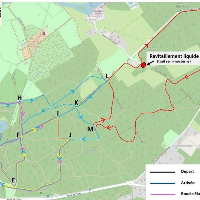 photo les parcours du cross ouest-france du cross féminin, de la marche nordique, du 10 km et du 20,7 km nocturne.  ©  cross ouest-france
