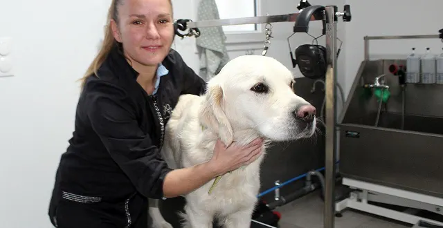 photo  marie gautier, ici avec buddy, aime la compagnie des animaux.  &copy;  le maine libre 