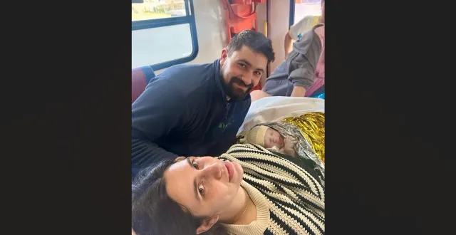 photo  maël est né, mardi 13 janvier 2025, dans l’ambulance des sapeurs-pompiers de verneuil devant la maison de ses parents à mandres (eure).  &copy;  sapeurs-pompiers de verneuil 