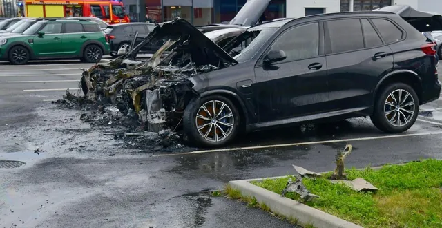 photo  trois bmw ont été détruites, deux ont été endommagées..  &copy;  co - marie delage 