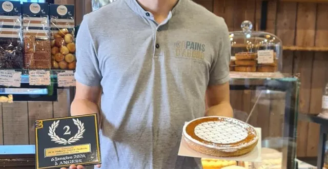 photo  nathan maugendre a reçu le second prix pour la galette innovante frangipanes pommes.  &copy;  co 