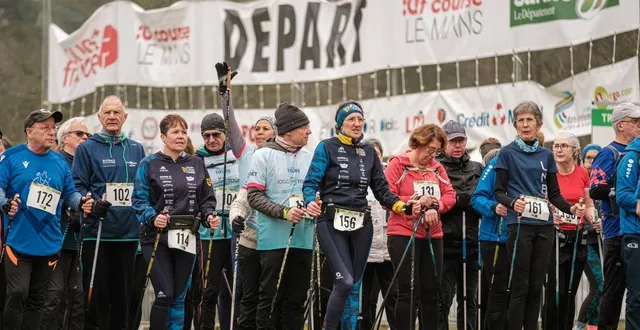 photo  ils étaient 109 coureurs à prendre le départ pour la marche nordique loisir samedi 17 janvier.  &copy;  simon torlotin / ouest-france 