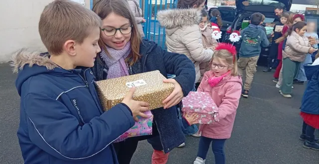 photo  les boîtes solidaires ont été remises aux restos du cœur.  &copy;  document remis 