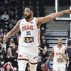 photo contre paris basket, tashawn thomas a été l’une des satisfactions mancelle, le 18 janvier 2026.