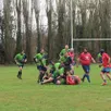 photo  brion, le 18 janvier 2026. avant le temps officiel d’inauguration, le terrain de rugby a accueilli un match triangulaire amical, entre les rhinos 49 (en vert et noir), les vieux crampons du mans (en rouge) et le rugby-club lavallois. 