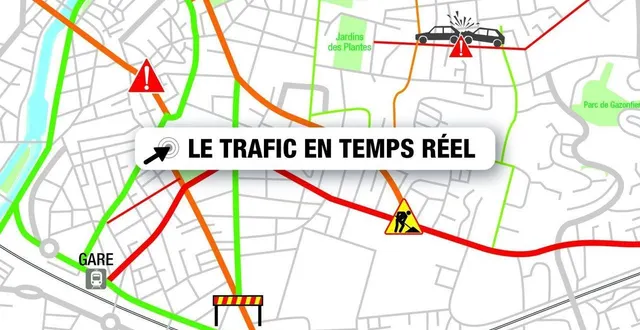 photo  suivez la circulation en temps réel.  &copy;  illustration le maine libre - stéphane suard 