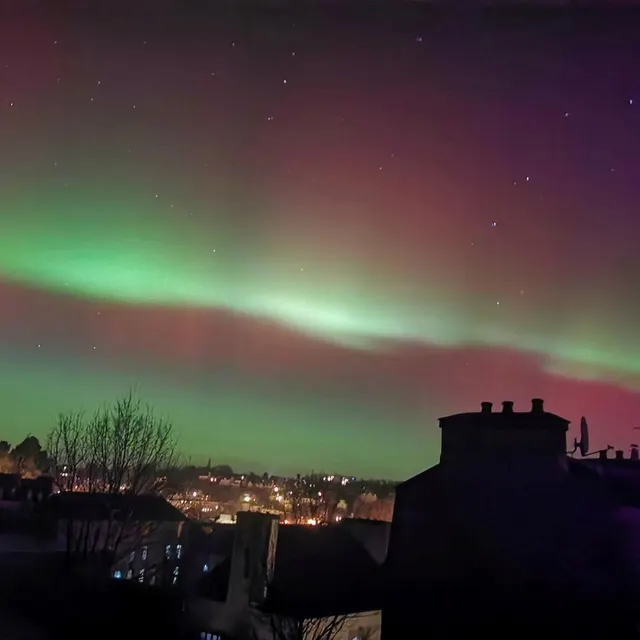 photo aurore boréale à morlaix, dans le finistère.  ©  kristell tanguy