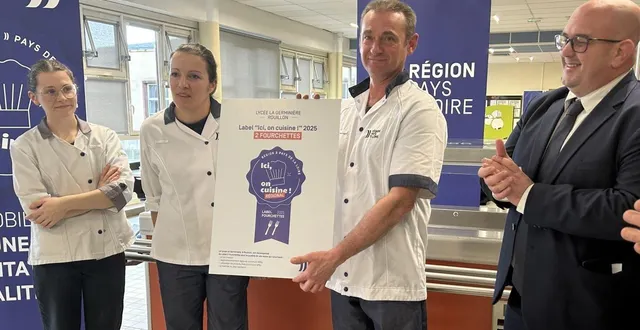 photo  mickaël léonard, responsable de la restauration du lycée agricole de la germinière à rouillon, a reçu un label saluant son travail.  &copy;  ouest-france 