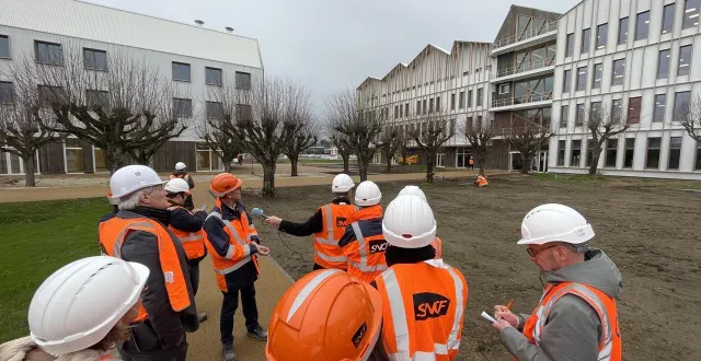 photo  mercredi 21 janvier 2026, lors d’une visite de chantier du nouveau technicampus de la sncf au mans (sarthe). ce centre de formation doit ouvrir le 9 mars.  &copy;  ouest-france 