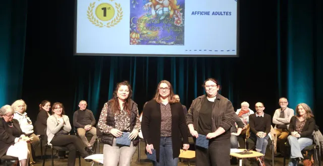 photo  jeudi 15 janvier, les gagnants du concours des affiches pour le carnaval 2026 ont été annoncés. concours adulte : 1. anaïs delafosse, 2. anaëlle david, 3. aude fouquet. concours enfant : 1. zaïna john baptiste, 2. zaivena john baptiste, 3e ex aequo emy froger et charlotte souchu.  &copy;  ouest-france 