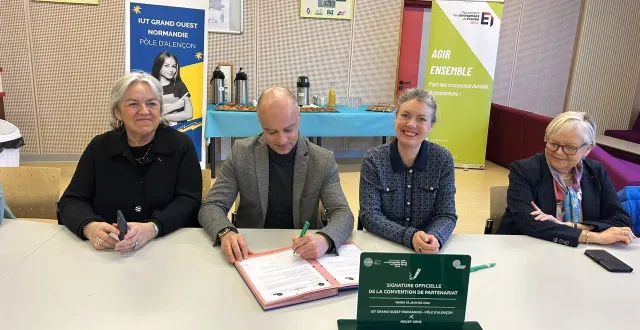 photo  le medef de l’orne a signé une convention avec le pôle d’alençon de l’iut grand-ouest normandie, mardi 20 janvier 2026.  &copy;  iut grand-ouest normandie - pôle d’alençon 