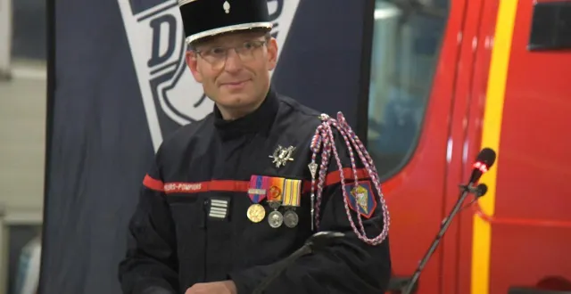 photo  le colonel thibaut niderlender, commandant le sdis 79 a annoncé son départ.  &copy;  photo co - marie delage 