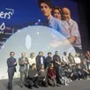 photo photo de famille de fin de festival avec une partie des lauréats et l’équipe du festival, ce samedi 24 janvier 2026.