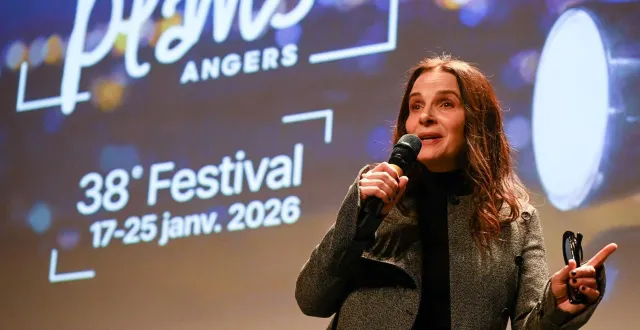 photo  angers, mardi 20 janvier 2026. l’actrice multiprimée juliette binoche (« le patient anglais », « la bonne épouse », « ouistreham », « la passion de dodin bouffant »…) a présenté son premier film « en nous », un documentaire, en tant que réalisatrice.  &copy;  laurent combet 