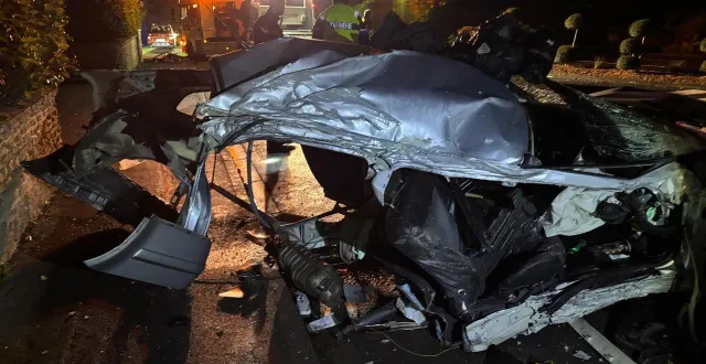 photo  un accident de la route est survenu dans le bourg de biéville-beuville, au nord de caen (calvados), dans la nuit du samedi 24 au dimanche 25 janvier 2026. pompiers, gendarmes et élus de la commune ont été mobilisés sur place.  &copy;  fournie par la mairie 