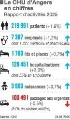 photo le chu d’angers en chiffres.  ©  infographie co