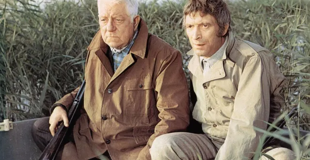 photo  michel barbey, aux côtés de jean gabin, dans le film 