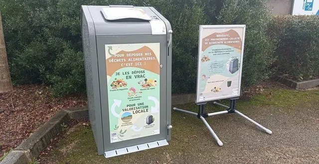photo  un bac de collecte de bioressources alimentaires, déjà installé dans bécon-les-granits.  &copy;  3rd’anjou 
