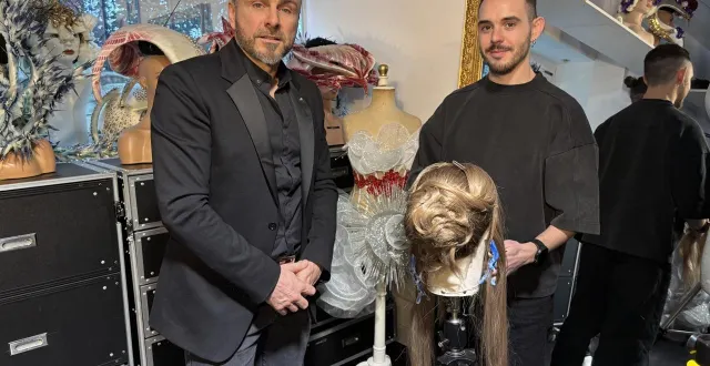 photo  raphaël perrier, coiffeur reconnu installé au mans (sarthe), ici avec dylan, un de ses salariés, en train de s’affairer sur la création d’une perruque pour la série le comte de monte-cristo, diffusée sur france 2.  &copy;  ouest-france 