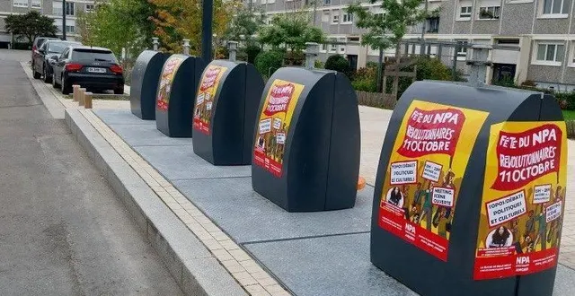 photo  entre fin septembre et mi-octobre 2025, le npa-r (nouveau parti anticapitaliste révolutionnaires) a collé 400 affiches dans les rues d’angers.  &copy;  maire d’angers 