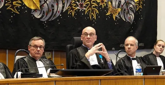 photo  le président du tribunal judiciaire benoît giraud (au centre) a alerté sur la tension subie dans les cabinets des juges des enfants.  &copy;  photo tribunal judiciaire 